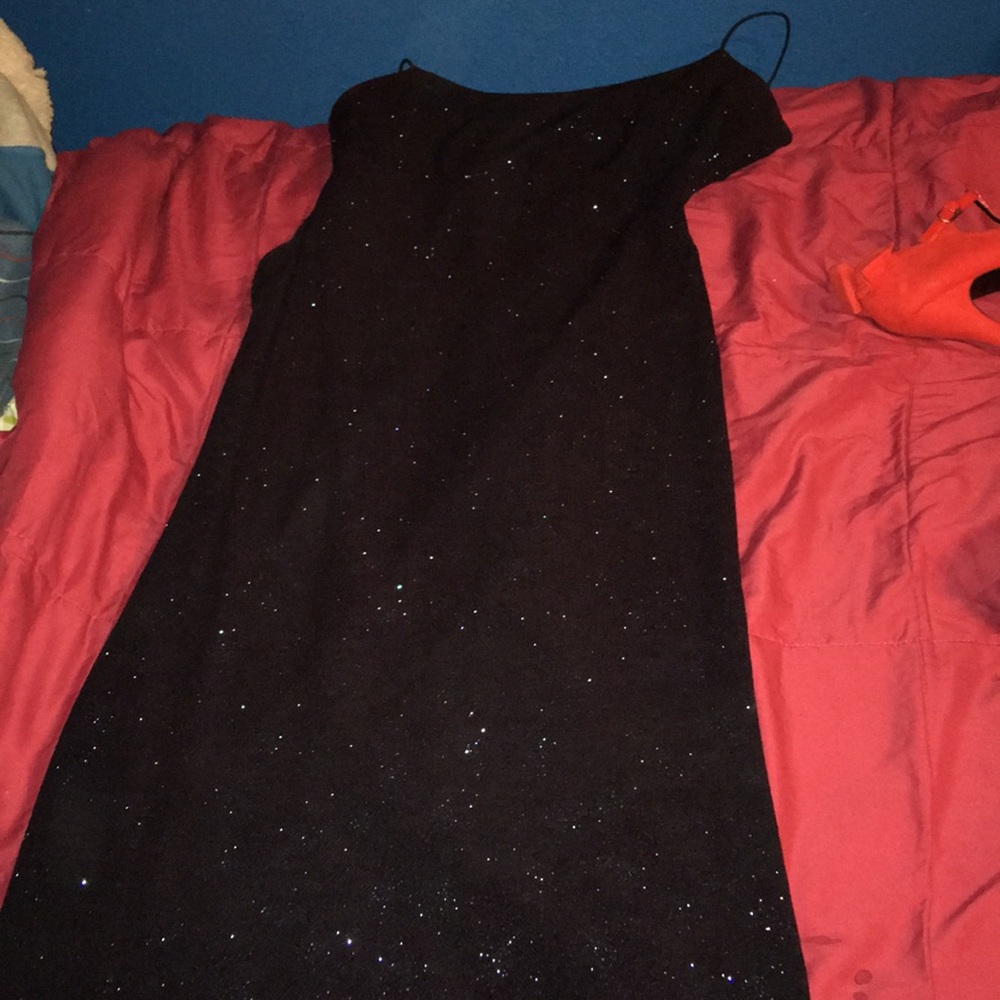 Dark blue sparkle dress with spaghetti straps